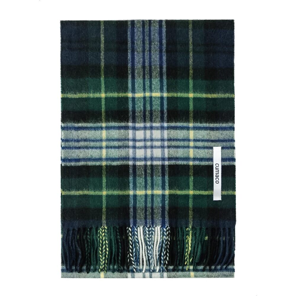 8168 20.classic Green Cashmere Scarf Large Thick